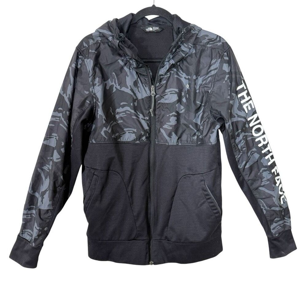 The North Face Men Train N Logo Camo Logo Full Zip Hoodie Overlay Jacket Medium